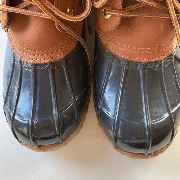 Weather Spirits Leather Five Eye Lace Up Steel Shank Winter Duck Boots Size 6 - Picture 8 of 16